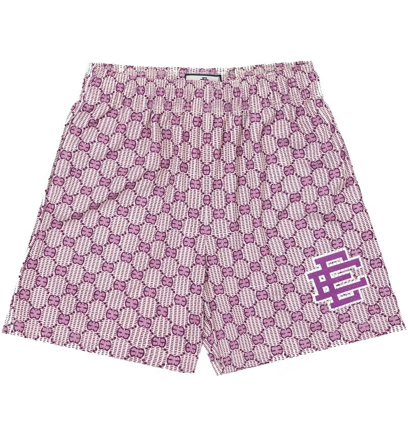Brand New Eric Emanuel Purple EE Monogram Gucci Basic Print Shorts SIZE SMLL