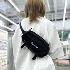 SS24 Supreme waist bag Water resistant Reflective Black Shoulder 100% AUTHENTIC