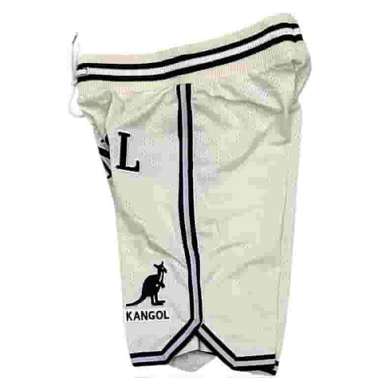 Kangol Men's Game Day Embroidered Logo Mesh Basketball Shorts Light Yellow) SIZE M