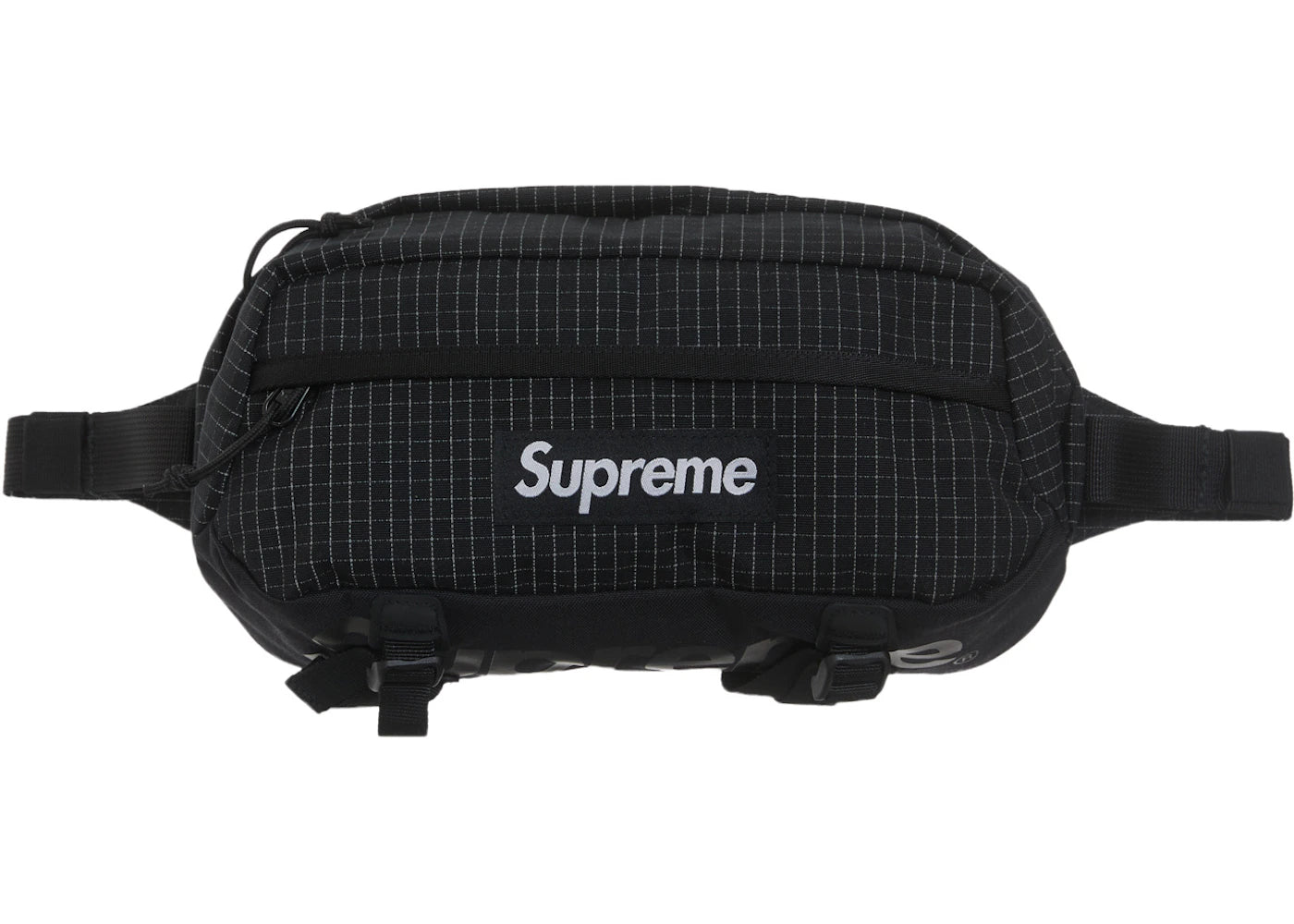 SS24 Supreme waist bag Water resistant Reflective Black Shoulder 100% AUTHENTIC