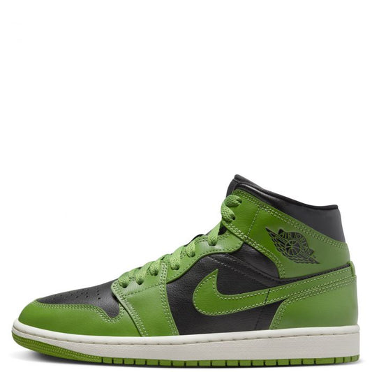 AIR JORDAN 1 MID BLACK ALTITUDE GREEN SAIL 100% AUTHENTIC NEW SIZE 5.5 WOMEN
