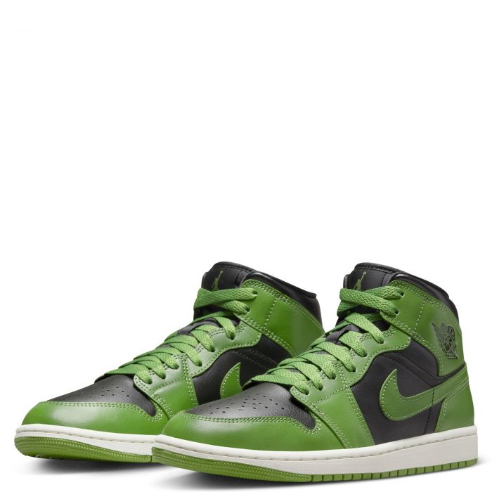 AIR JORDAN 1 MID BLACK ALTITUDE GREEN SAIL 100% AUTHENTIC NEW SIZE 5.5 WOMEN