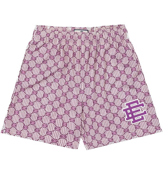 Brand New Eric Emanuel Purple EE Monogram Gucci Basic Print Shorts SIZE SMLL