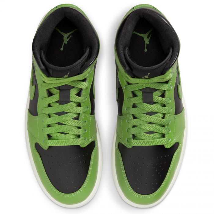 AIR JORDAN 1 MID BLACK ALTITUDE GREEN SAIL 100% AUTHENTIC NEW SIZE 5.5 WOMEN