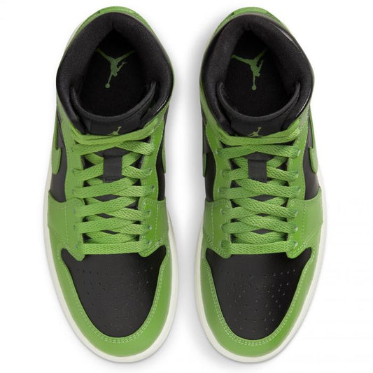 AIR JORDAN 1 MID BLACK ALTITUDE GREEN SAIL 100% AUTHENTIC NEW SIZE 5.5 WOMEN