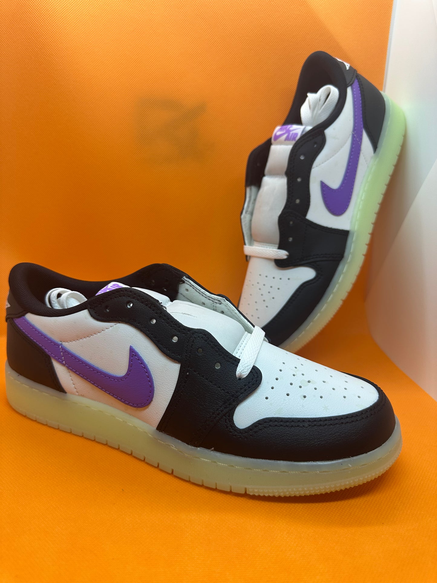 RARE Nike Air Jordan 1 Low OG Black Raspberry (HF0410 001) GS 'Glow in the Dark' SIZE 7Y