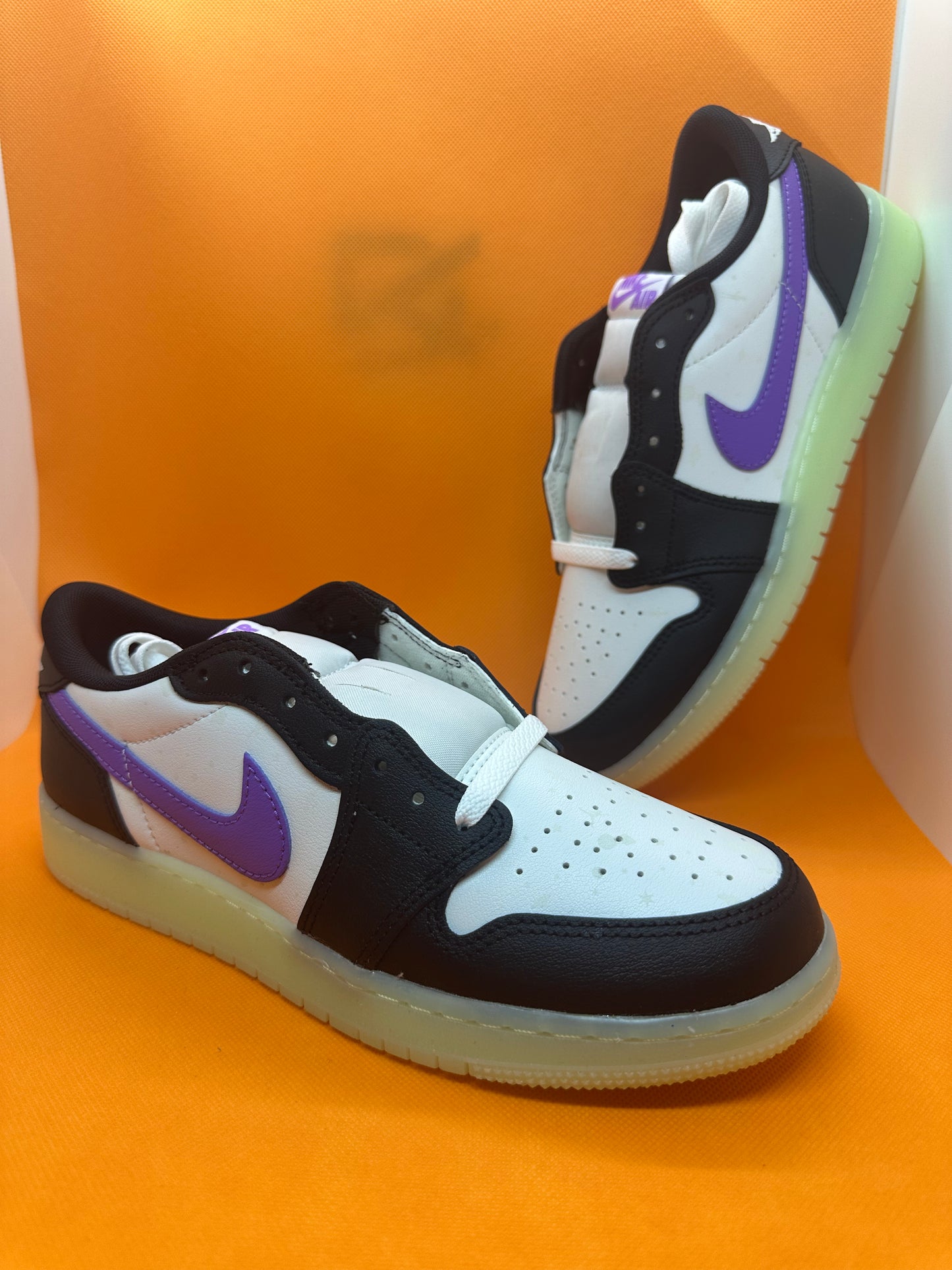 RARE Nike Air Jordan 1 Low OG Black Raspberry (HF0410 001) GS 'Glow in the Dark' SIZE 7Y